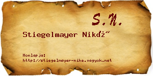 Stiegelmayer Niké névjegykártya